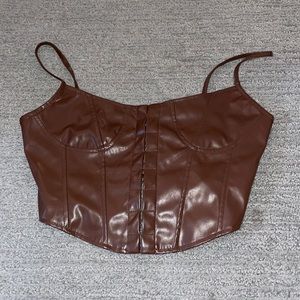 Faux leather corset top